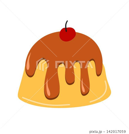 Caramel Pudding With Cherry Topping Caramel Pudding With Cherry Topping 142017059