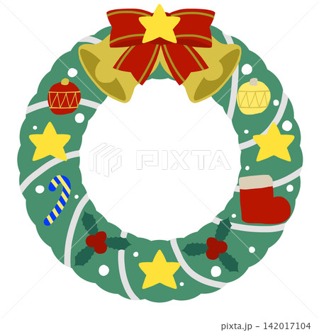 かわいいクリスマスのフレームイラスト かわいいクリスマスのフレームイラスト 142017104
