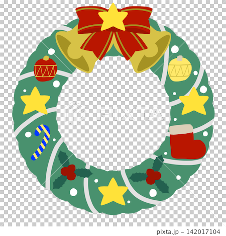 かわいいクリスマスのフレームイラスト かわいいクリスマスのフレームイラスト 142017104