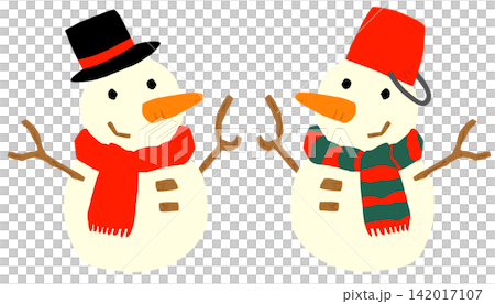 クリスマス かわいい手描きのゆきだるまのイラスト クリスマス かわいい手描きのゆきだるまのイラスト 142017107