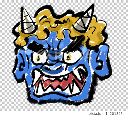 Blue demon - close-up of face Blue demon - close-up of face 142018454