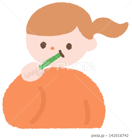 歯磨きしている女の子のイラスト 歯磨きしている女の子のイラスト 142018742