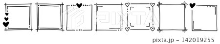 Minimal Doodle QR Code Frame Set in Hand Drawn Style 142019255
