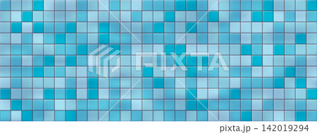 Seamless ceramic bathroom tile grid texture for modern interior wall 142019294