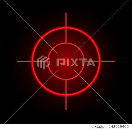 Red crosshair illuminated with soft inner glow 142019400