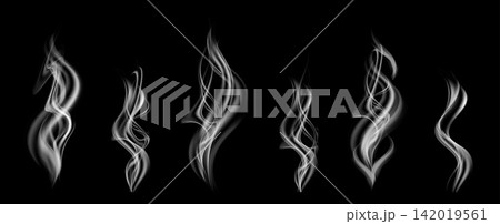 Realistic hot vapor steam swirl isolated smoke effect for food and drinks 142019561