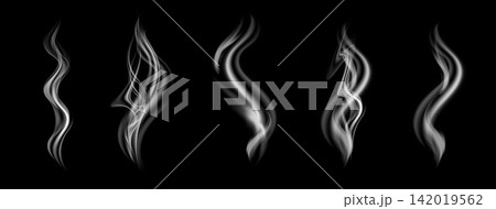 Warm vapor smoke waves isolated realistic steam texture for cooking Warm vapor smoke waves isolated realistic steam texture for cooking 142019562