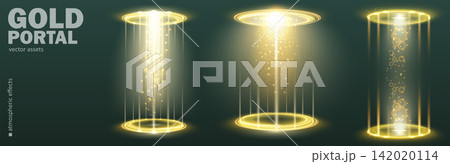 Golden Hologram Portal Light Effects 142020114