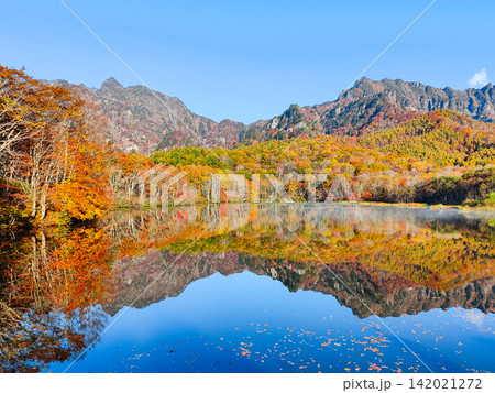 鏡池と戸隠山(秋) 鏡池と戸隠山(秋) 142021272