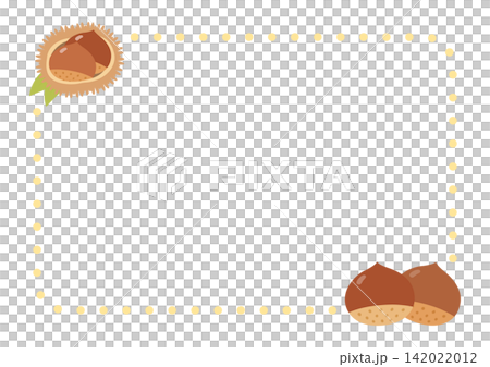 Autumn frame featuring chestnuts and chestnut burrs Autumn frame featuring chestnuts and chestnut burrs 142022012