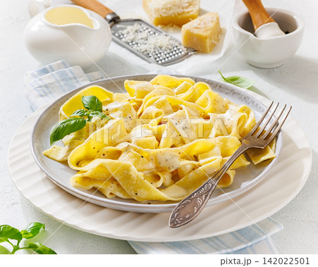 Pappardelle Alfredo Pasta with Cream Cheese Sauce Pappardelle Alfredo Pasta with Cream Cheese Sauce 142022501