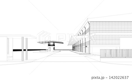 3D illustration of energy building project 3D illustration of energy building project 142022637