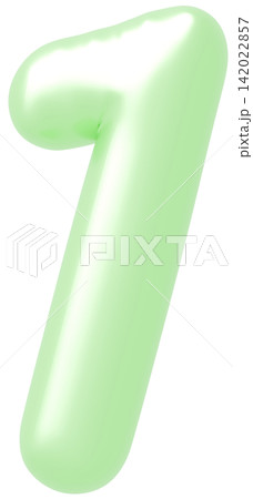 3D画像_風船_1_黄緑 3D画像_風船_1_黄緑 142022857