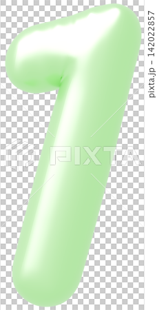 3D画像_風船_1_黄緑 3D画像_風船_1_黄緑 142022857