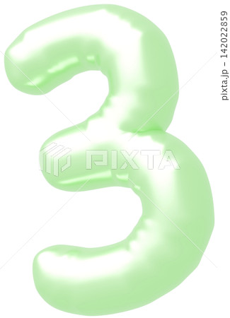 3D画像_風船_3_黄緑 3D画像_風船_3_黄緑 142022859