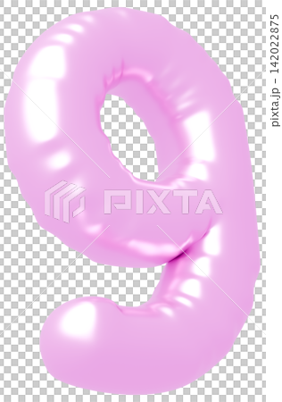 3D画像_風船_9_紫 3D画像_風船_9_紫 142022875