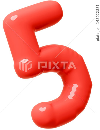 3D画像_風船_5_赤 3D画像_風船_5_赤 142022881