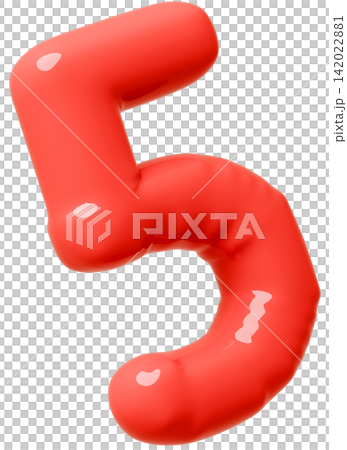 3D画像_風船_5_赤 3D画像_風船_5_赤 142022881