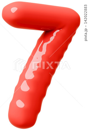 3D画像_風船_7_赤 3D画像_風船_7_赤 142022883