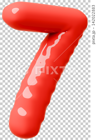 3D画像_風船_7_赤 3D画像_風船_7_赤 142022883