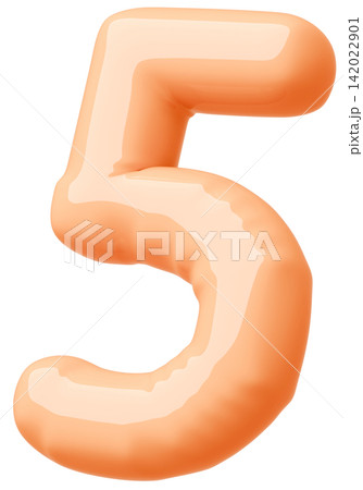 3D画像_風船_5_オレンジ 142022901
