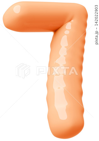 3D画像_風船_7_オレンジ 142022903
