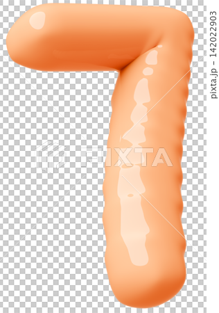 3D画像_風船_7_オレンジ 142022903