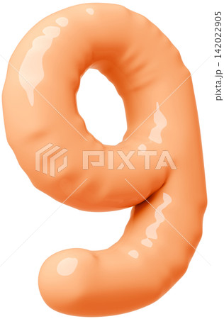 3D画像_風船_9_オレンジ 142022905