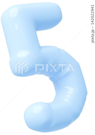 3D画像_風船_5_水色 3D画像_風船_5_水色 142022941