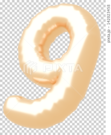 3D image_balloon_9_gold 3D image_balloon_9_gold 142023458