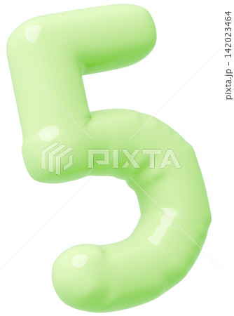 3D画像_風船_5_黄緑 3D画像_風船_5_黄緑 142023464