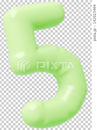 3D画像_風船_5_黄緑 3D画像_風船_5_黄緑 142023464