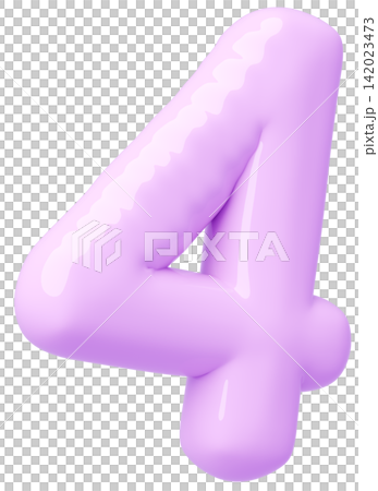 3D画像_風船_4_紫 3D画像_風船_4_紫 142023473
