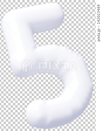 3D画像_風船_5_白 3D画像_風船_5_白 142023484