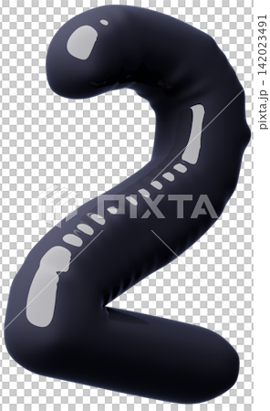 3D画像_風船_2_黒 3D画像_風船_2_黒 142023491