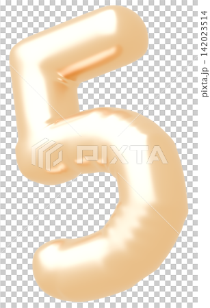 3D image_balloon_5_gold 3D image_balloon_5_gold 142023514