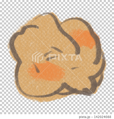 Fried chicken (karaage), chicken meat, hand-drawn illustration Fried chicken (karaage), chicken meat, hand-drawn illustration 142024088