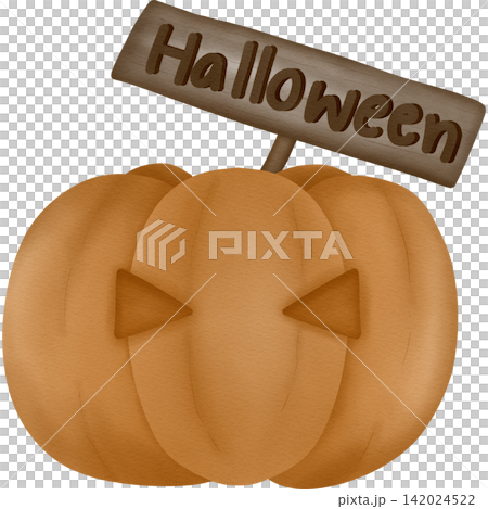Halloween pumpkin for the Halloween festival hand drawn transparency illustration Halloween pumpkin for the Halloween festival hand drawn transparency illustration 142024522