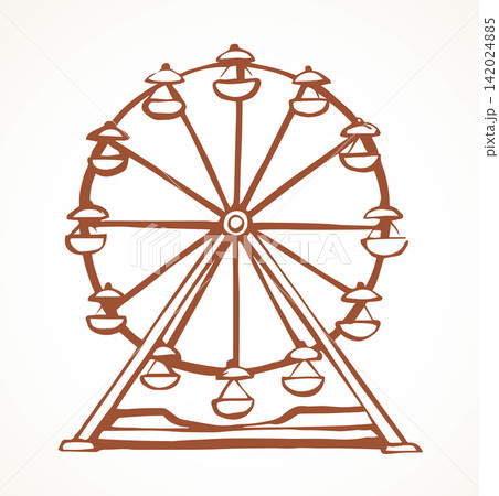 Ferris wheel. Vector drawing Ferris wheel. Vector drawing 142024885
