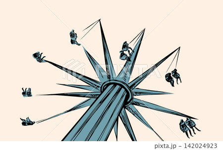 Carousel. Vector drawing 142024923
