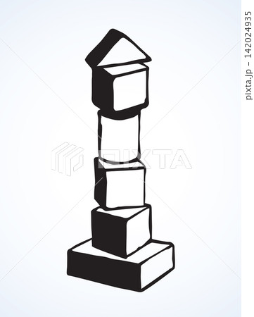 Children's cubes. Vector drawing 142024935