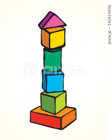 Children's cubes. Vector drawing 142024936