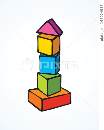 Children's cubes. Vector drawing 142024937