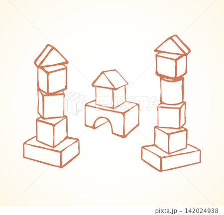 Children's cubes. Vector drawing 142024938