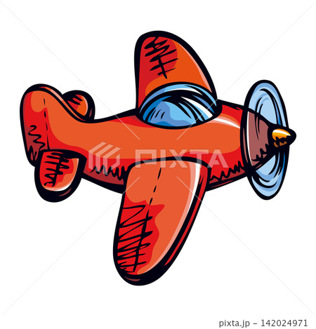 Toy Airplane. Vector drawing Toy Airplane. Vector drawing 142024971