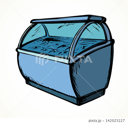 Freezer to store. Vector drawing Freezer to store. Vector drawing 142025227