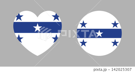 Flag of Gambier Islands circle, heart icon, sticker, banner. Gambier Islands of French Polynesia flag emblem. Gambier Islands flag round, heart button, badge, background. Flag of Gambier Islands circle, heart icon, sticker, banner. Gambier Islands of French Polynesia flag emblem. Gambier Islands flag round, heart button, badge, background. 142025307