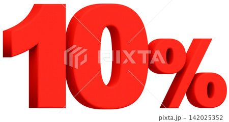 3D素材_数字_10%_赤 142025352