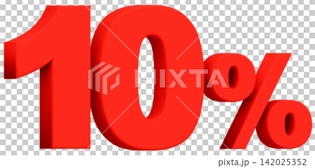 3D素材_数字_10%_赤 142025352