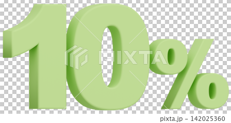 3D素材_数字_10%_黄緑 3D素材_数字_10%_黄緑 142025360